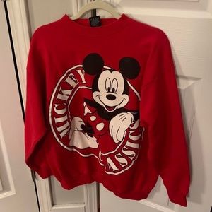 Red Vintage Mickey Unlimited Mickey Mouse Walt Disney Crewneck Sweatshirt